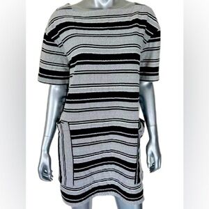 Zara Trafaluc Collection Black And White Striped Dress Size L